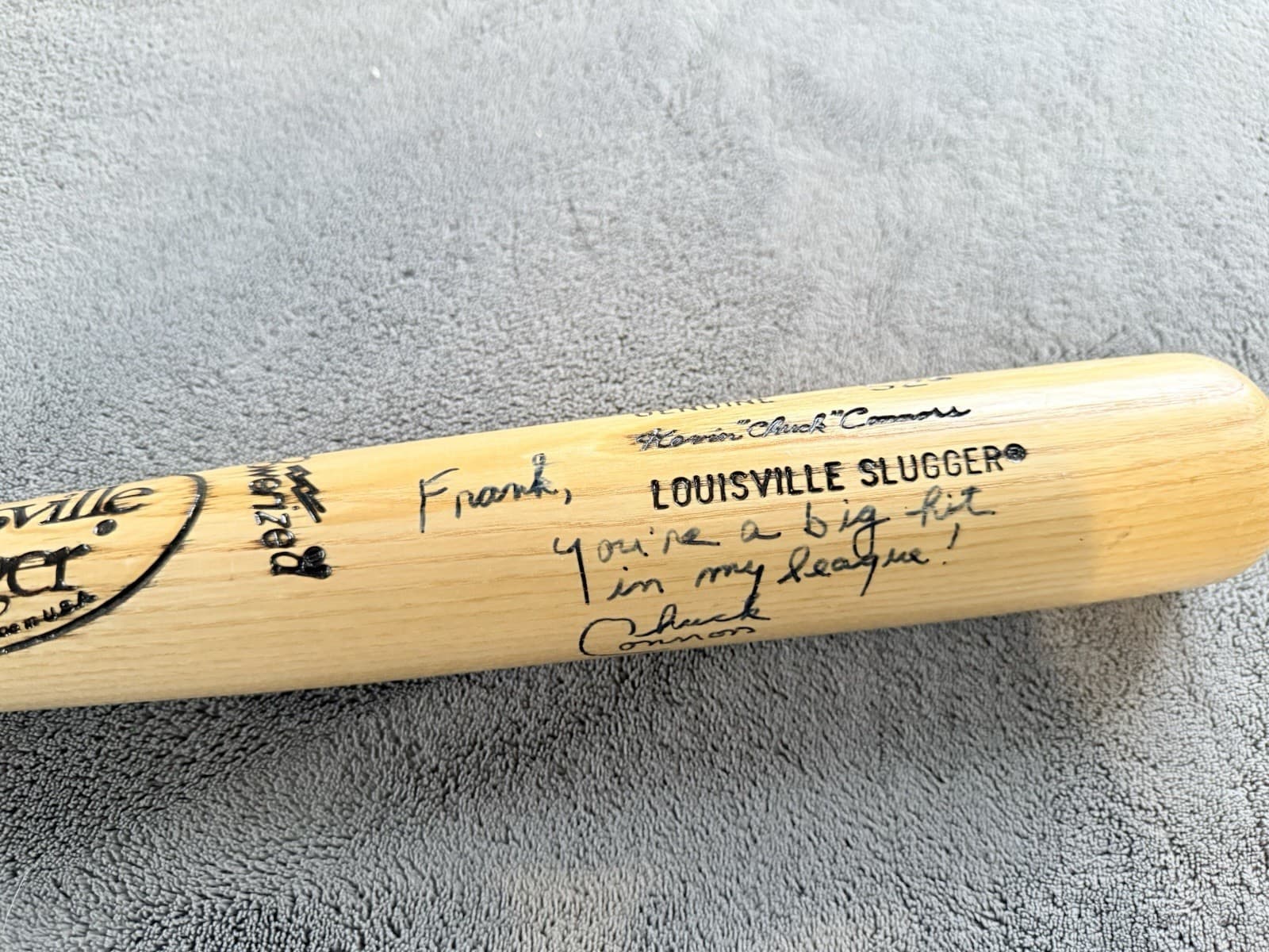 Chuck Connors Signed Bat Full Sized Model Bat Brooklyn Dodgers Rifleman - image 3