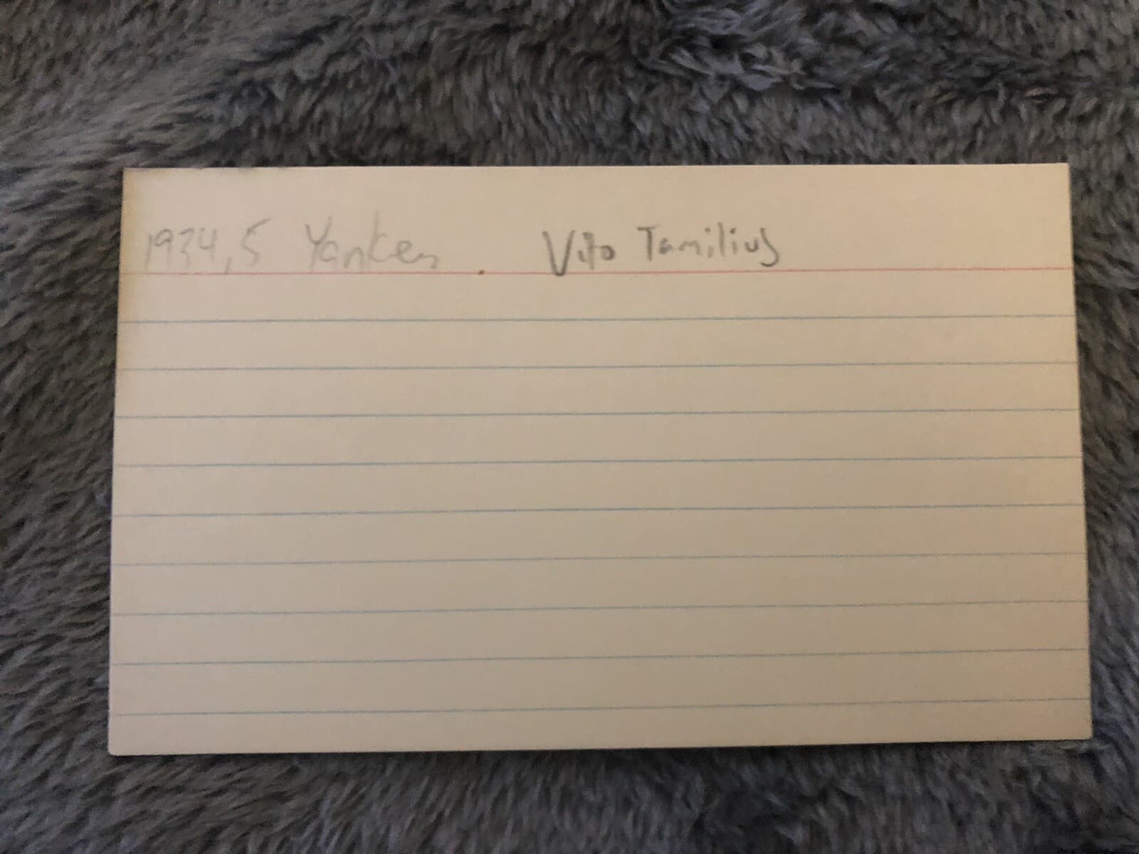 Vito Tamulis Signed Index Card New York Yankees - image 2