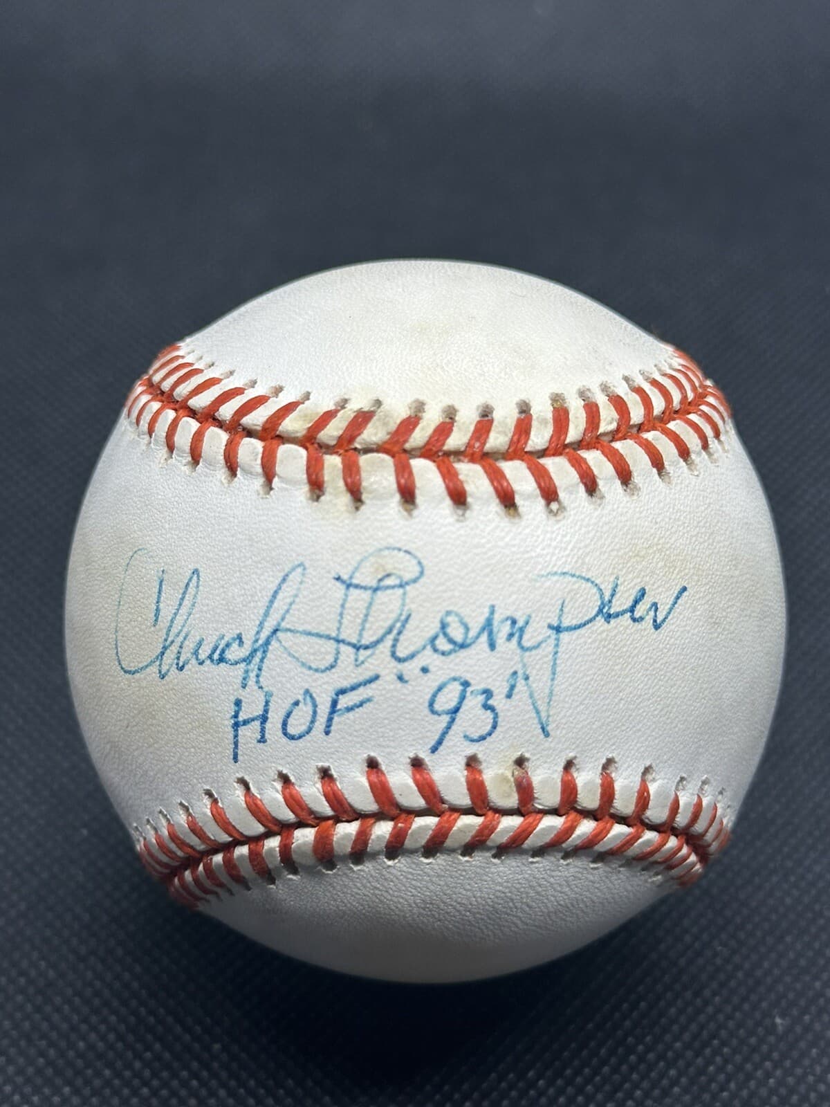 Chuck Thompson HOF 93 Signed Cal Ripken Streak Baseball Orioles Broadcaster