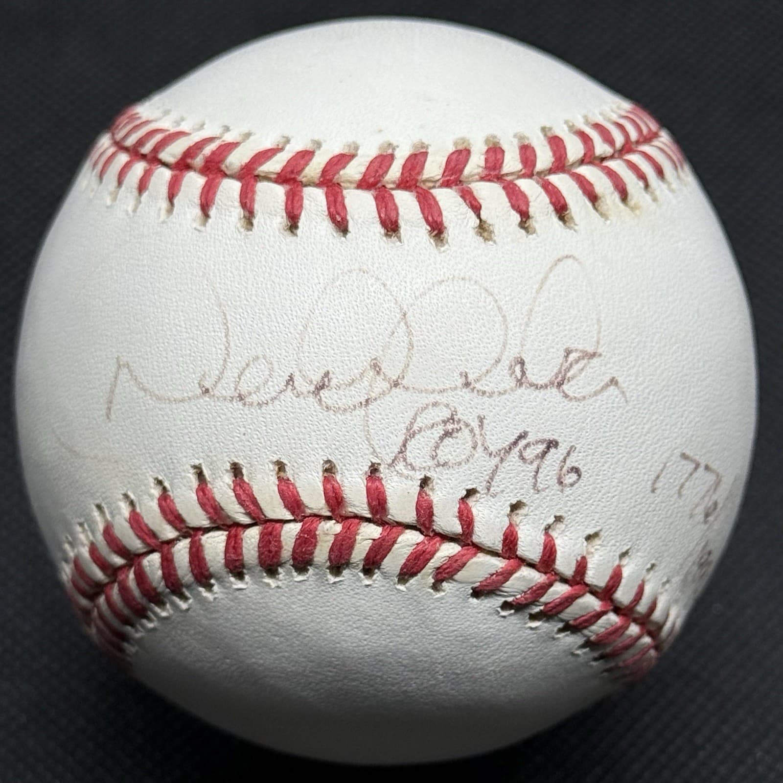 Derek Jeter ROY 96 Signed Logo Baseball Steiner COA New York Yankees HOF