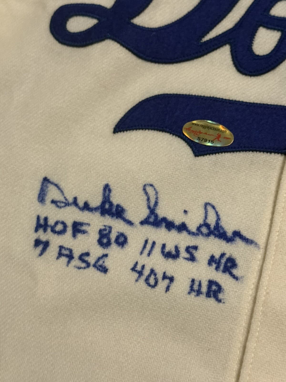 Duke Snider RJ STAT Signed Mitchell Ness Jersey Dodgers Baseball Brooklyn COA - image 2