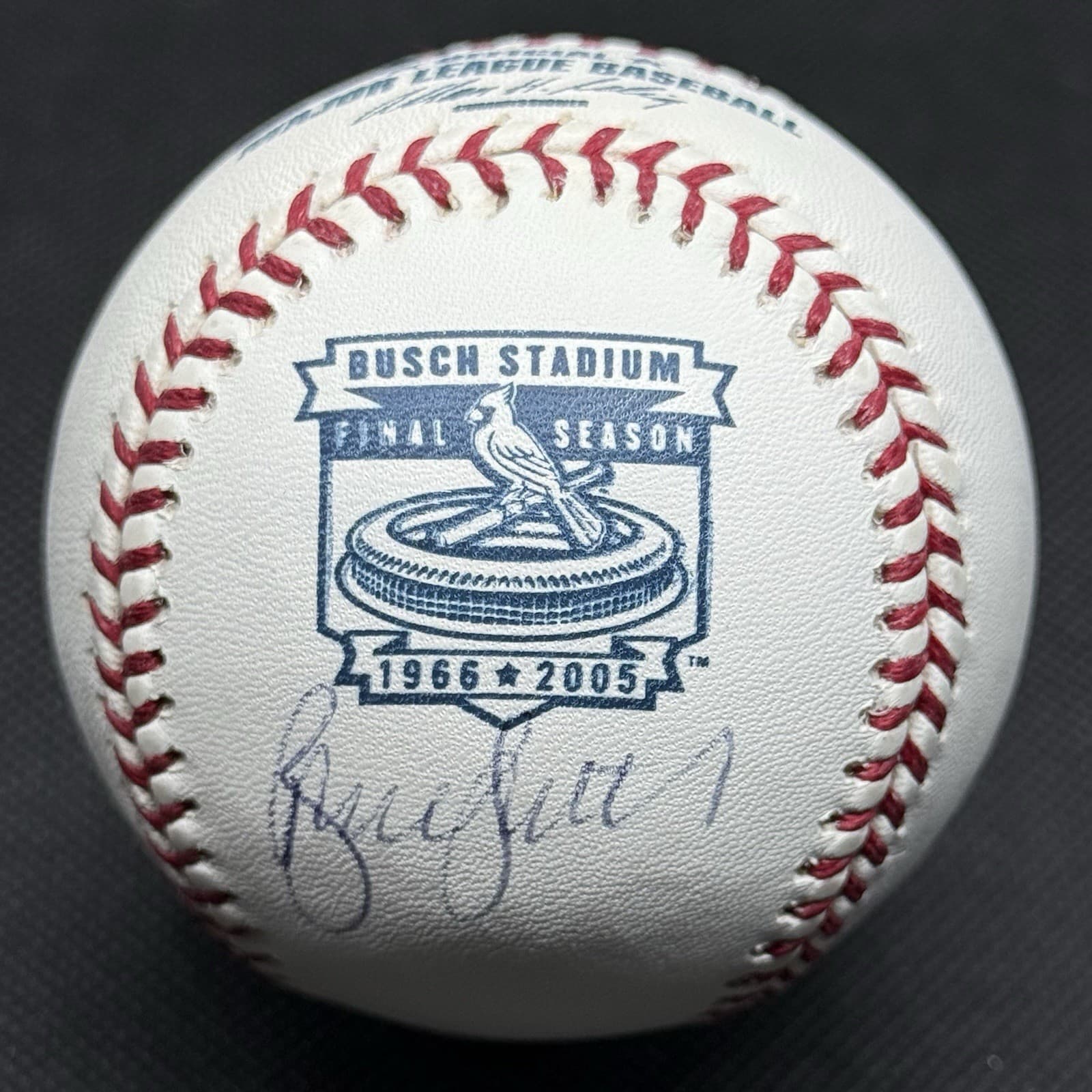 Bruce Sutter Signed Busch Stadium Final Season Logo Baseball JSA COA HOF Cards