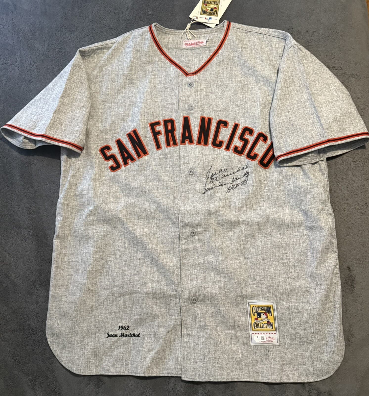 Juan Marichal HOF 83 Signed Mitchell Ness Giants Jersey Baseball Beckett COA
