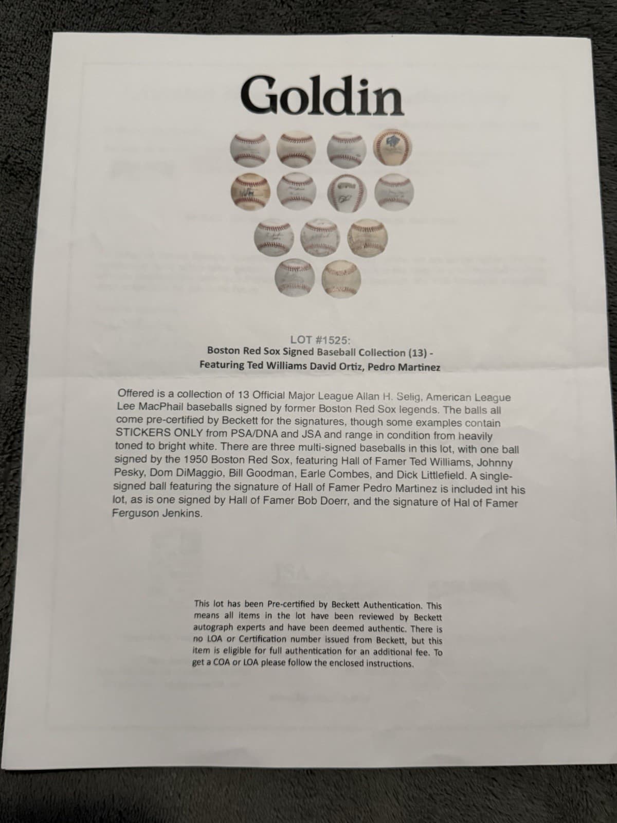 1975 Boston Red Sox Team Signed Baseball Beckett Pre COA Yastrzemski Lynn  - image 7