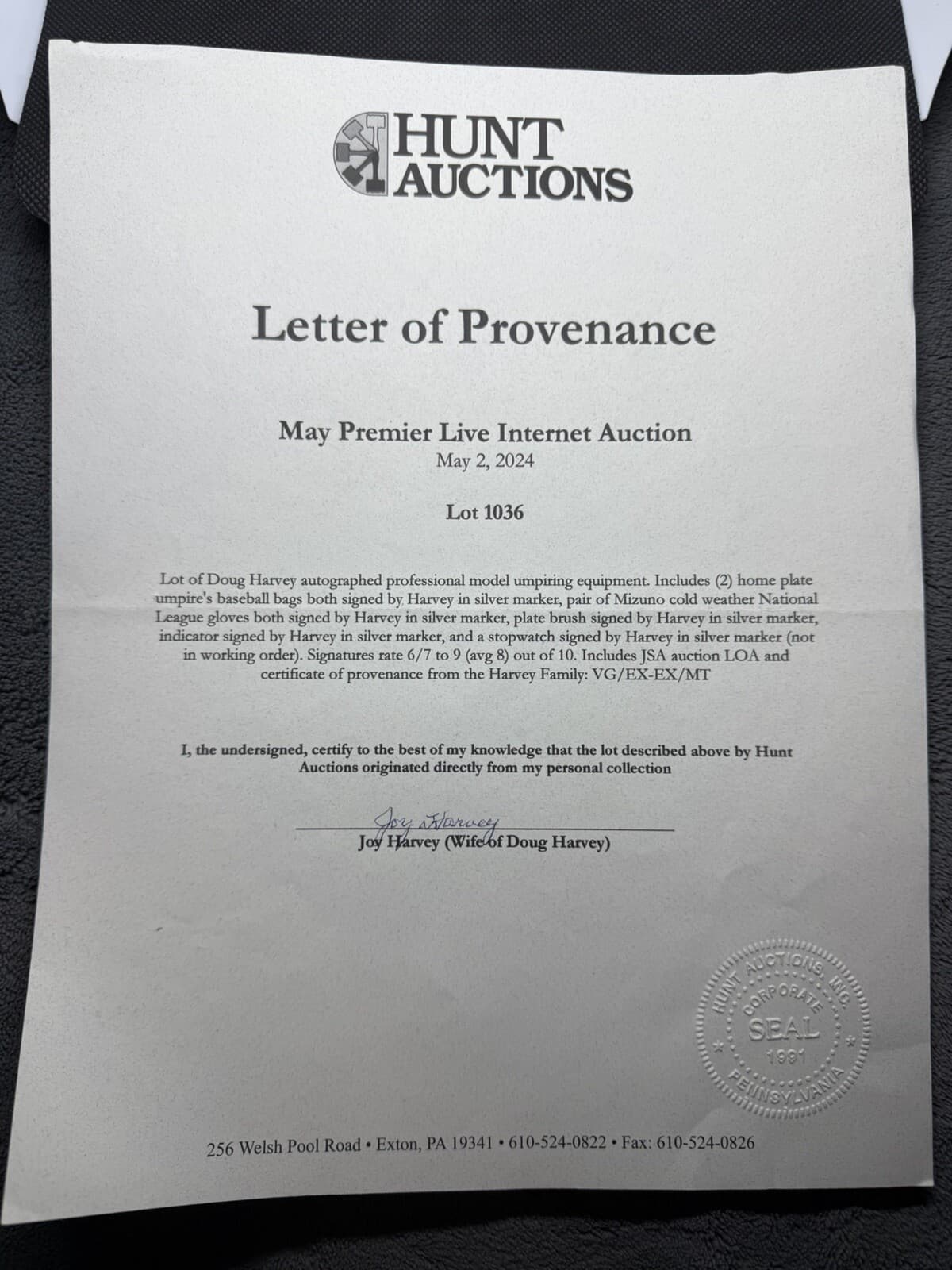 Doug Harvey Signed Game Used Stopwatch Harvey Personal Collection COA Umpire HOF - image 3