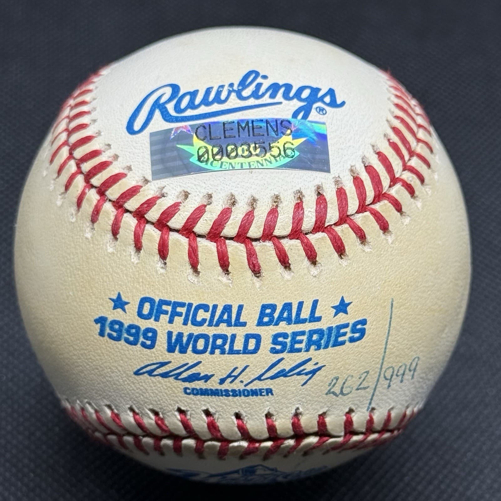 Roger Clemens WS 99 Signed 1999 World Series Baseball Beckett Pre COA Yankees - image 2