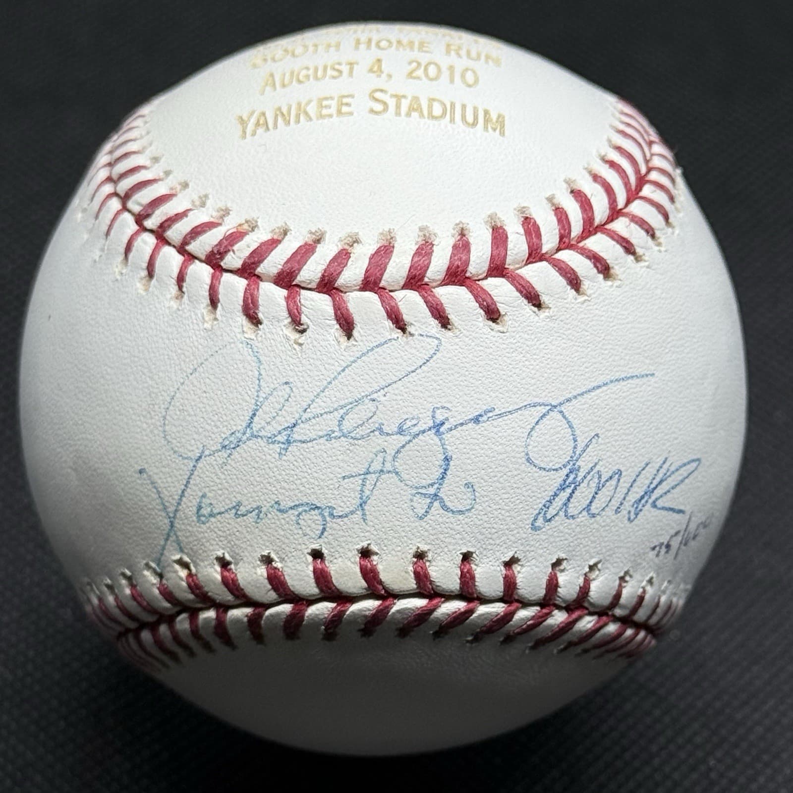 Alex Rodriguez Youngest to 600 HR Signed Baseball MLB Authentication COA Yankees