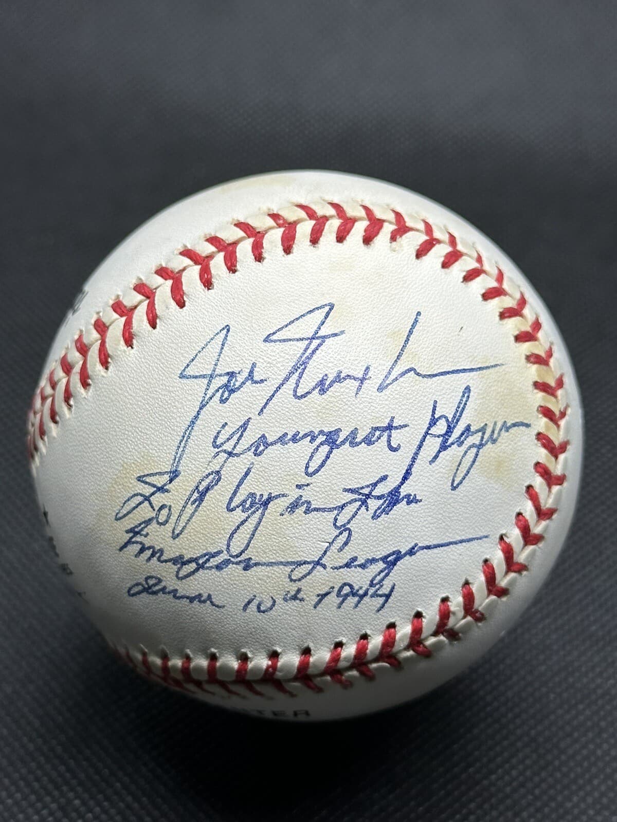 Joe Nuxhall Signed Baseball Youngest Player to Play in the Major Leagues JSA LOA