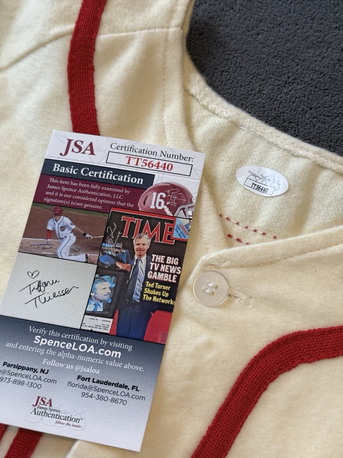 Lou Boudreau Signed Cleveland Indians Jersey JSA COA HOF - image 3