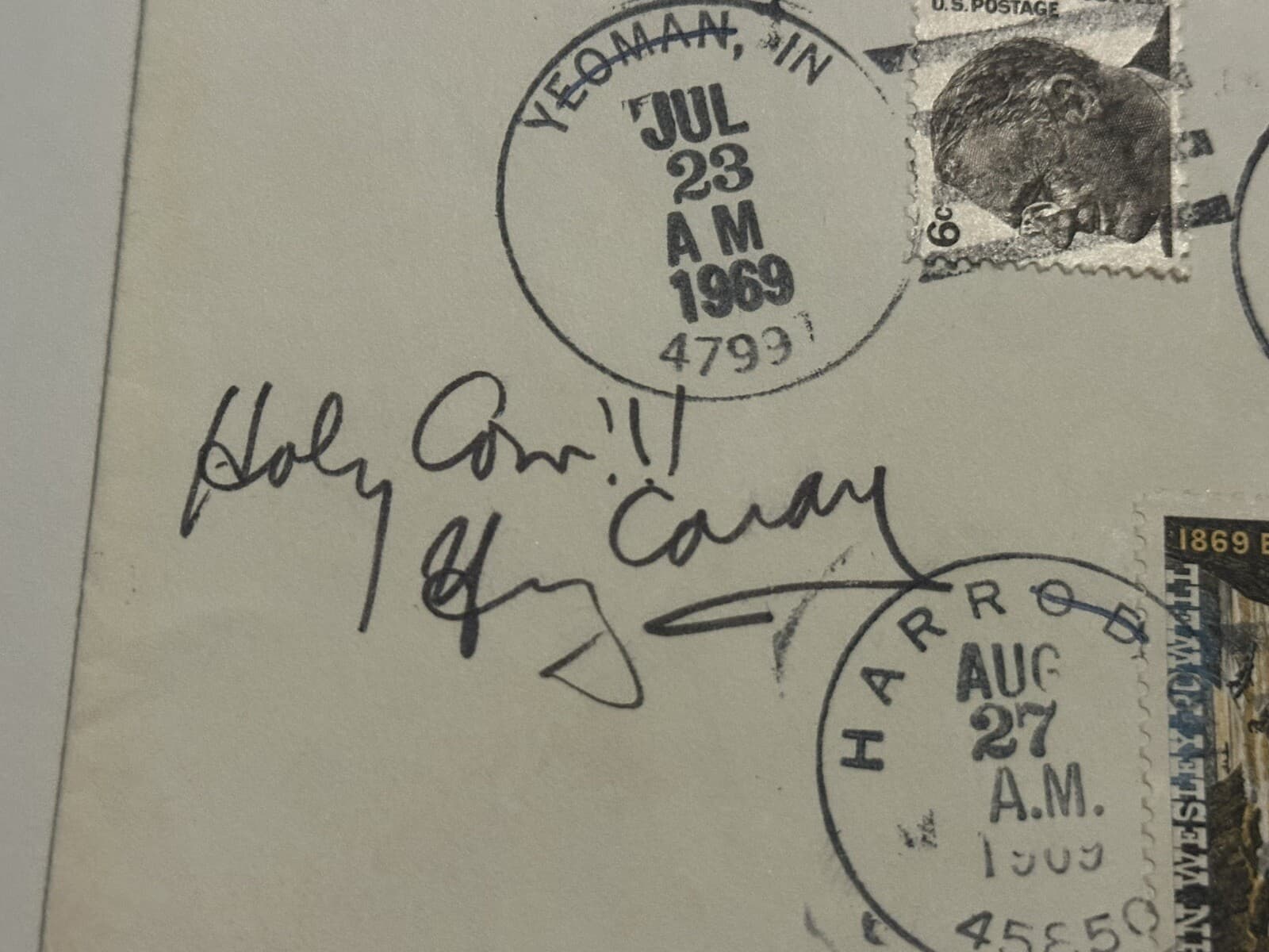 Harry Caray Holy Cow Signed First Day Cover Envelope Chicago Cubs HOF JSA LOA - image 2
