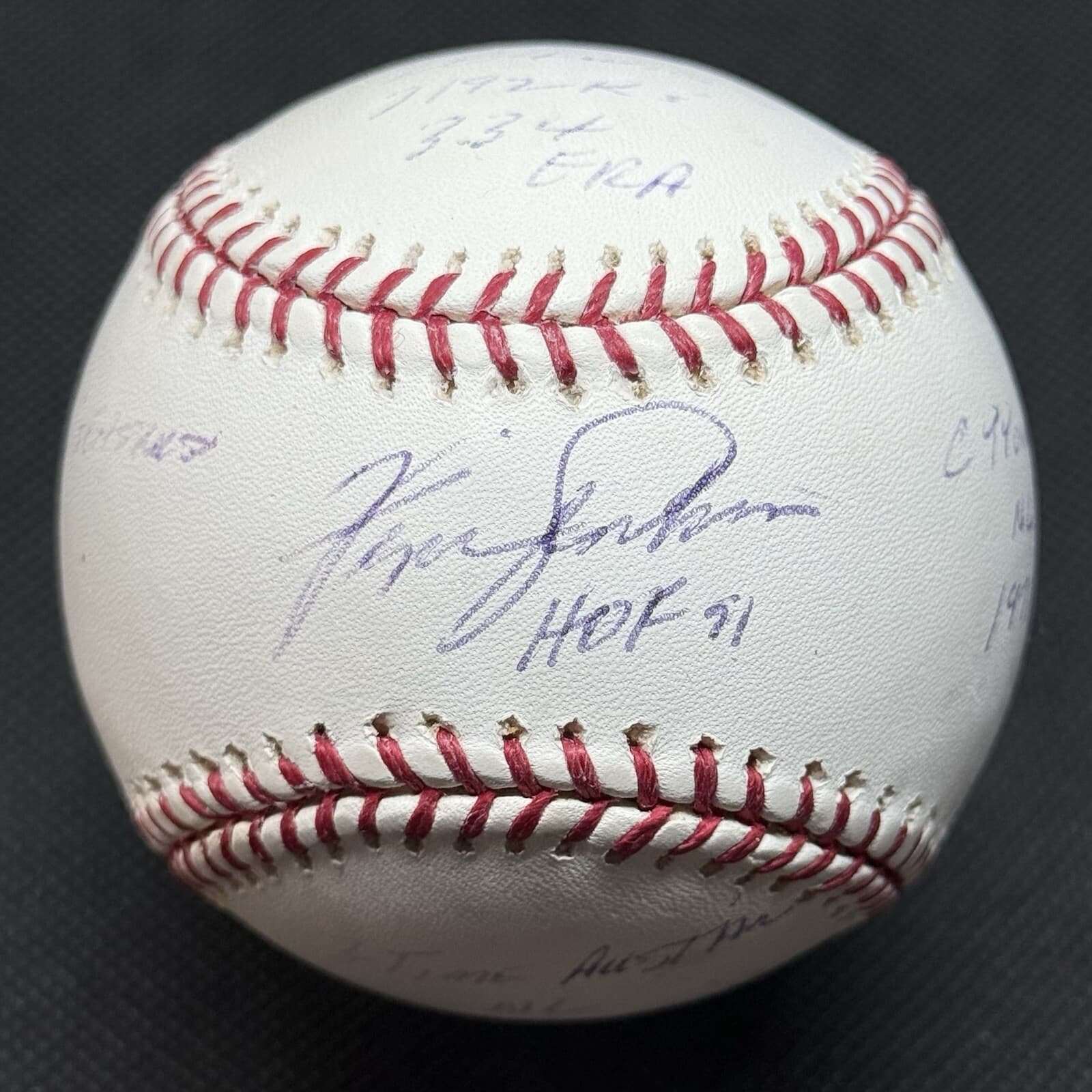 Fergie Jenkins 8x Stat Signed Baseball MAB COA Cubs HOF