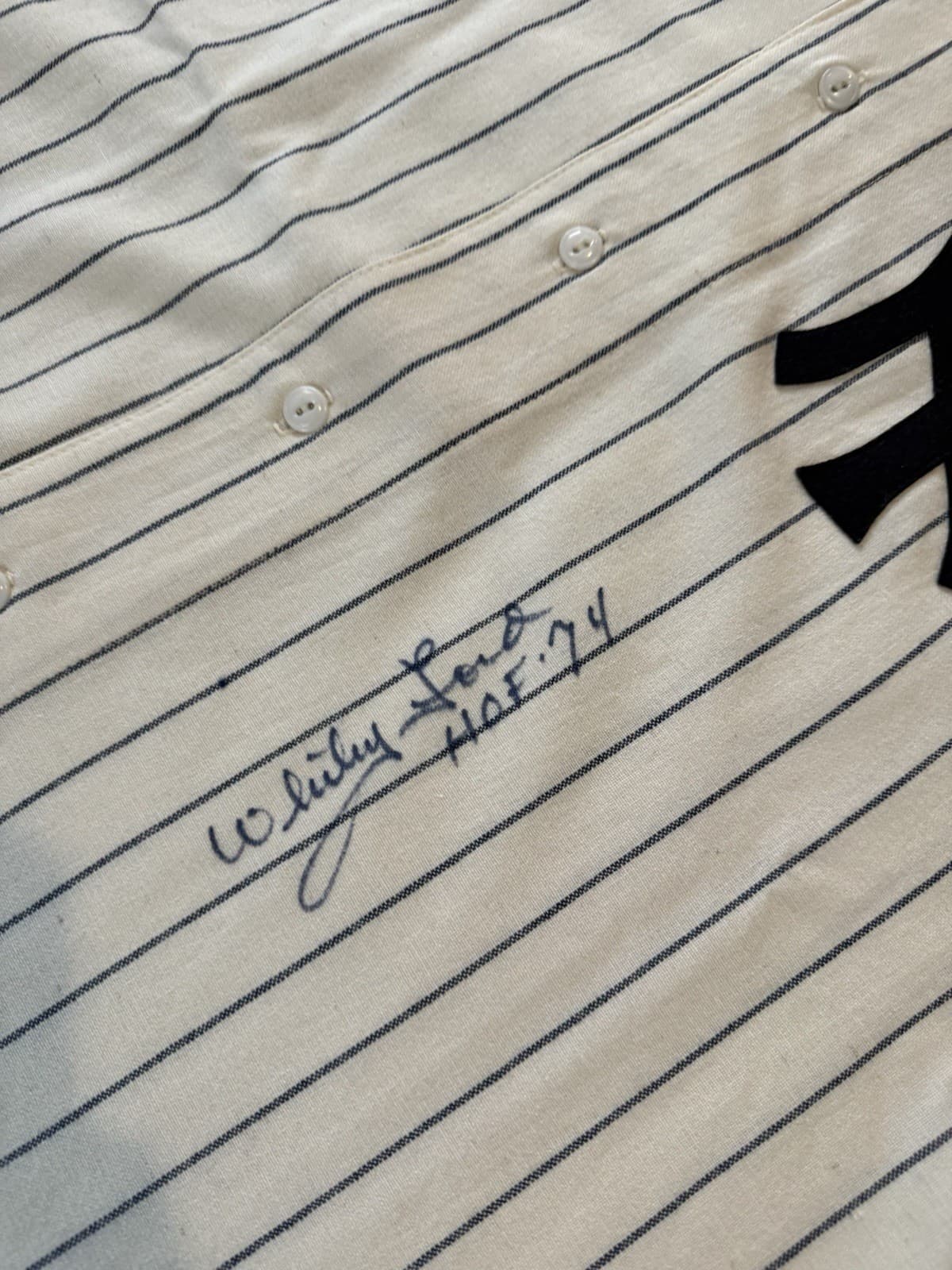 Whitey Ford HOF 74 Signed Authentic New York Yankees Mitchell Ness Jersey PSA - image 2