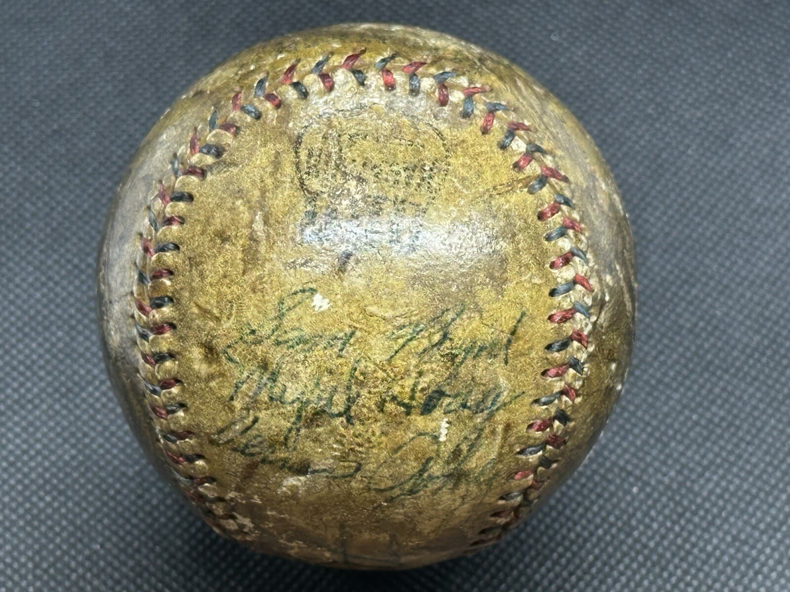 BOLD Babe Ruth Lou Gehrig Signed Baseball PSA LOA 1932 World Champ Yankees Team - image 5