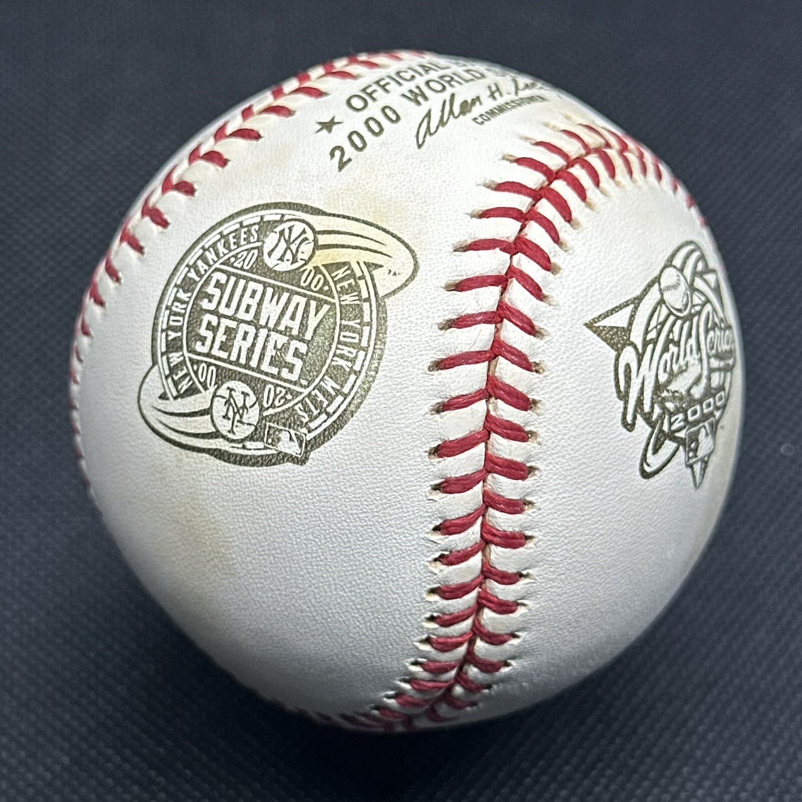 2000 World Series Rawlings Official Logo Baseball Subway Series Dualing Logos - image 3