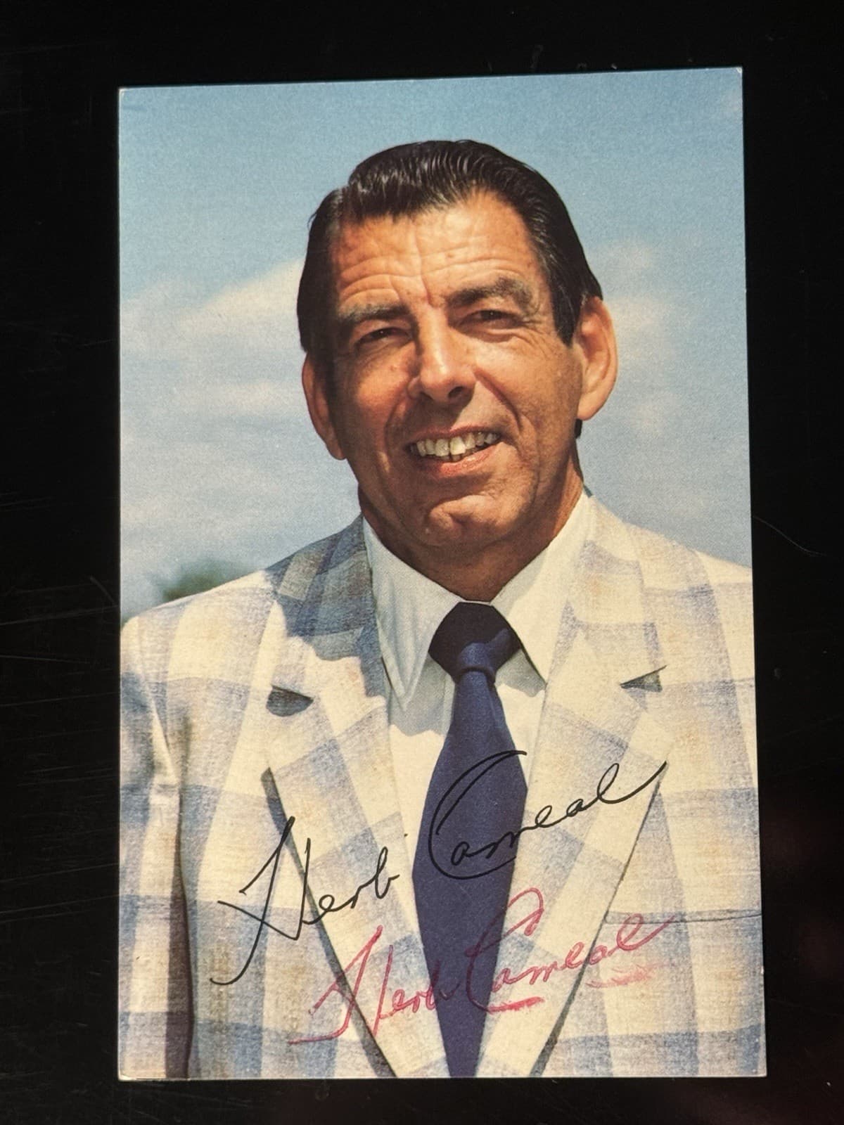 Herb Carneal 2x Signed Photo Postcard JSA LOA Minnesota Twins Broadcaster HOF