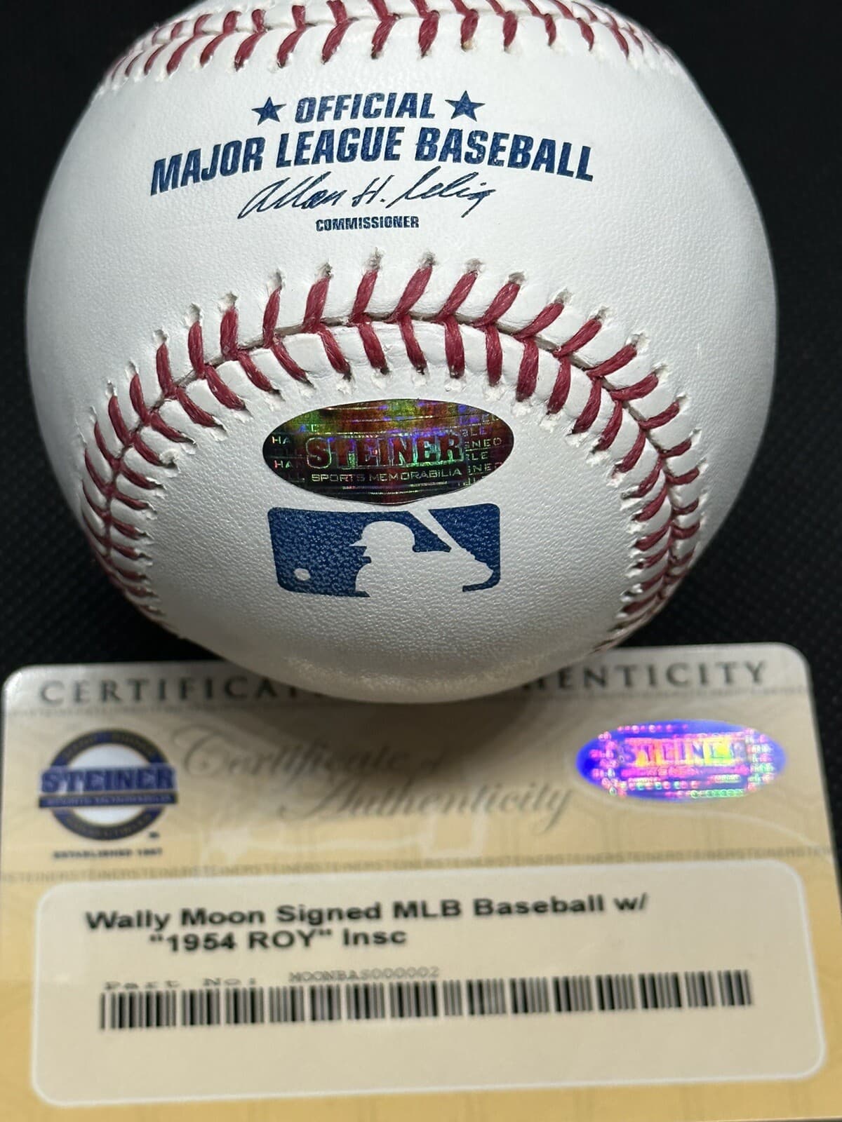 Wally Moon 1954 NL ROY Signed Baseball Los Angeles Dodgers Cardinals Steiner COA - image 2