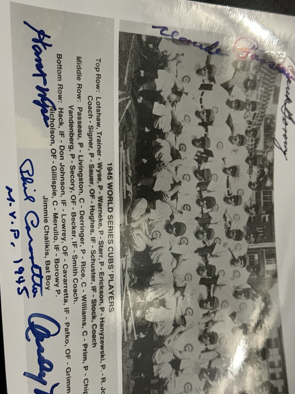 1945 Cubs Multi Signed 8x10 Photo JSA LOA Borowy, Pafko, Cavaretta, Wyse Passeau - image 2