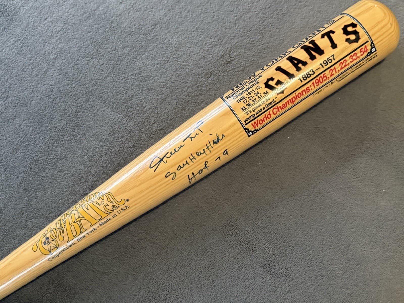 Willie Mays Say Hey Kid HOF 79 Signed Bat Full Sized San Francisco Giants HOF  - image 4