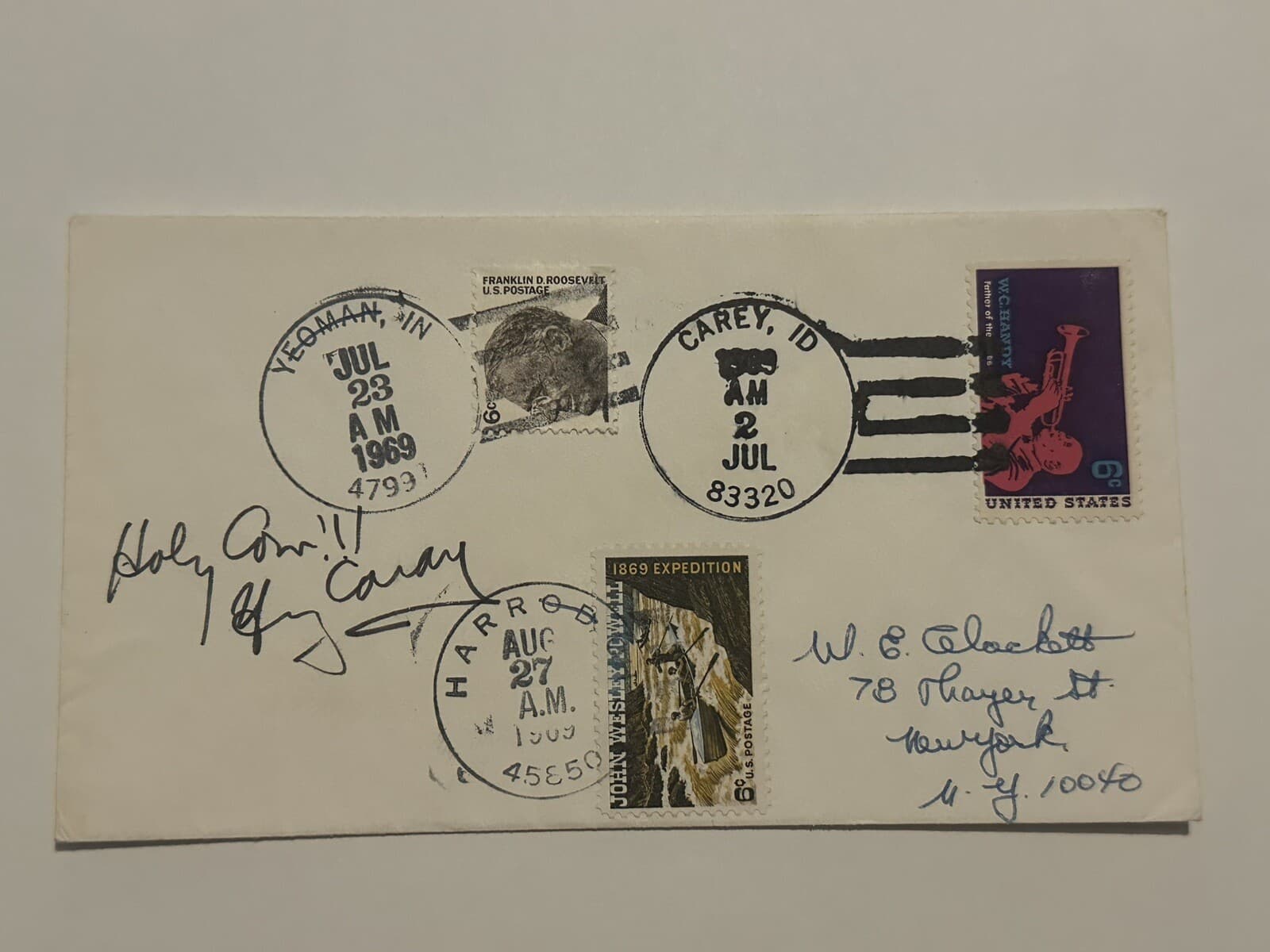 Harry Caray Holy Cow Signed First Day Cover Envelope Chicago Cubs HOF JSA LOA