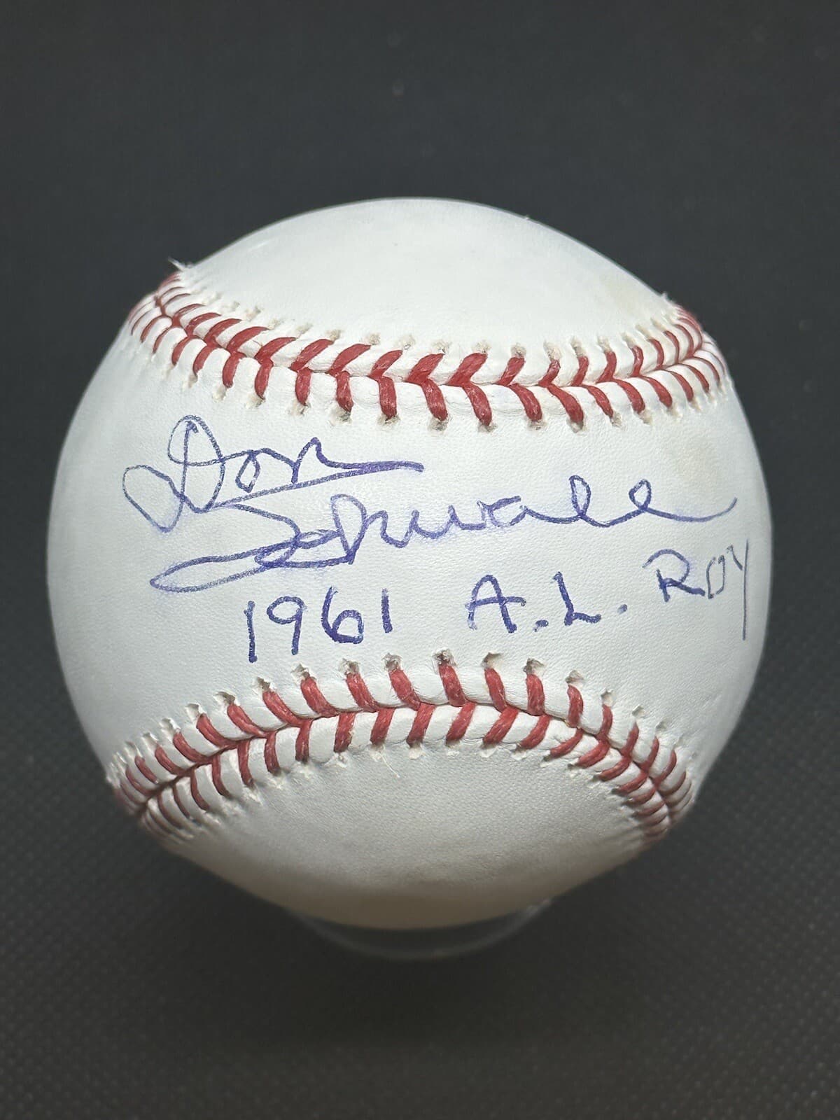 Don Schwall 1961 AL ROY Signed Baseball Rookie of the Year Boston Red Sox