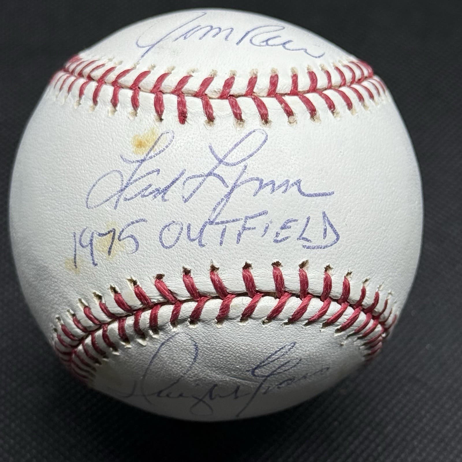 Fred Lynn Jim Rice Dwight Evans Signed Baseball MLB Authentication COA 1976 Sox