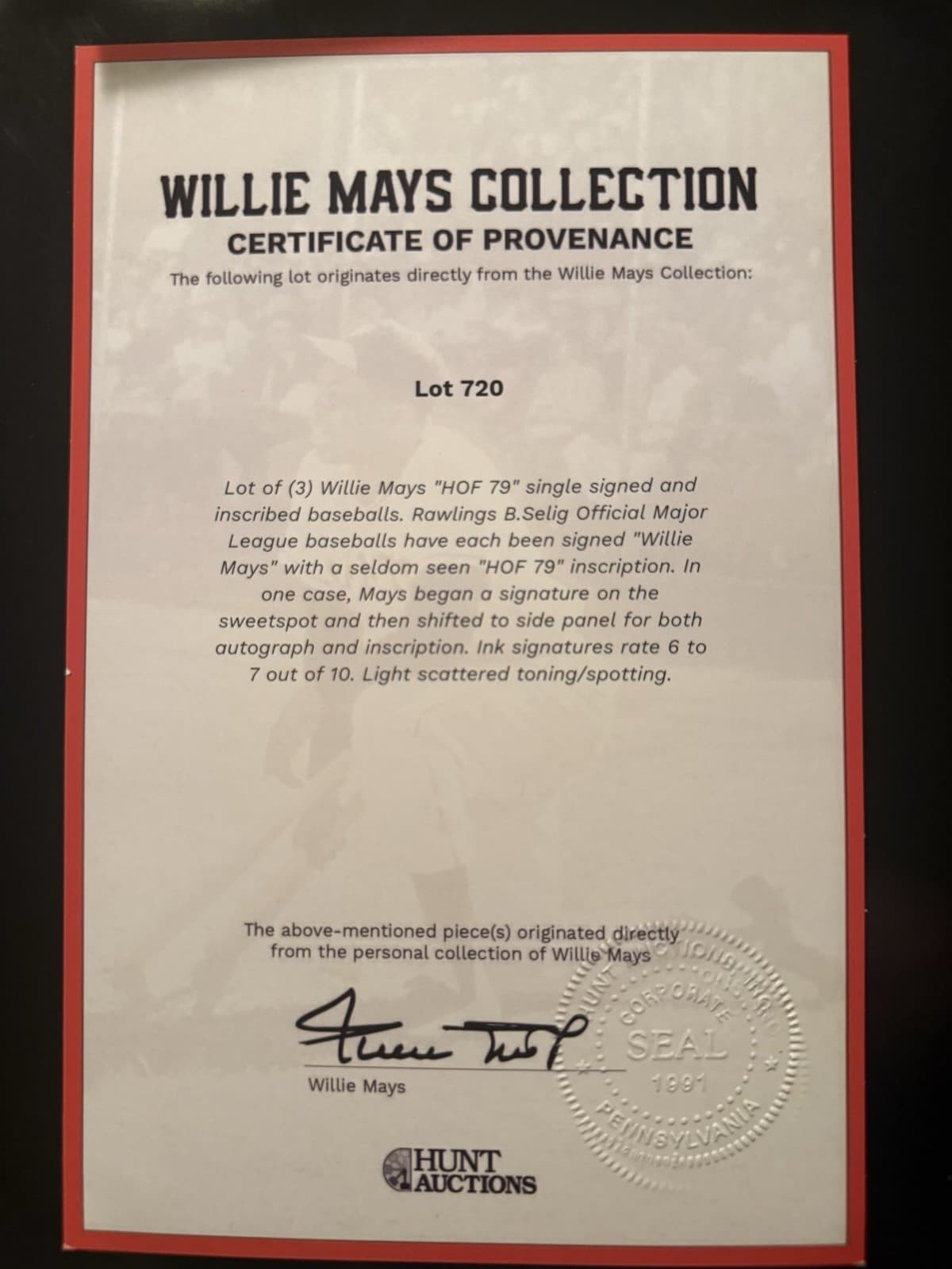 Willie Mays HOF 79 Signed Baseball WILLIE'S PERSONAL COLLECTION COA JSA LOA - image 4