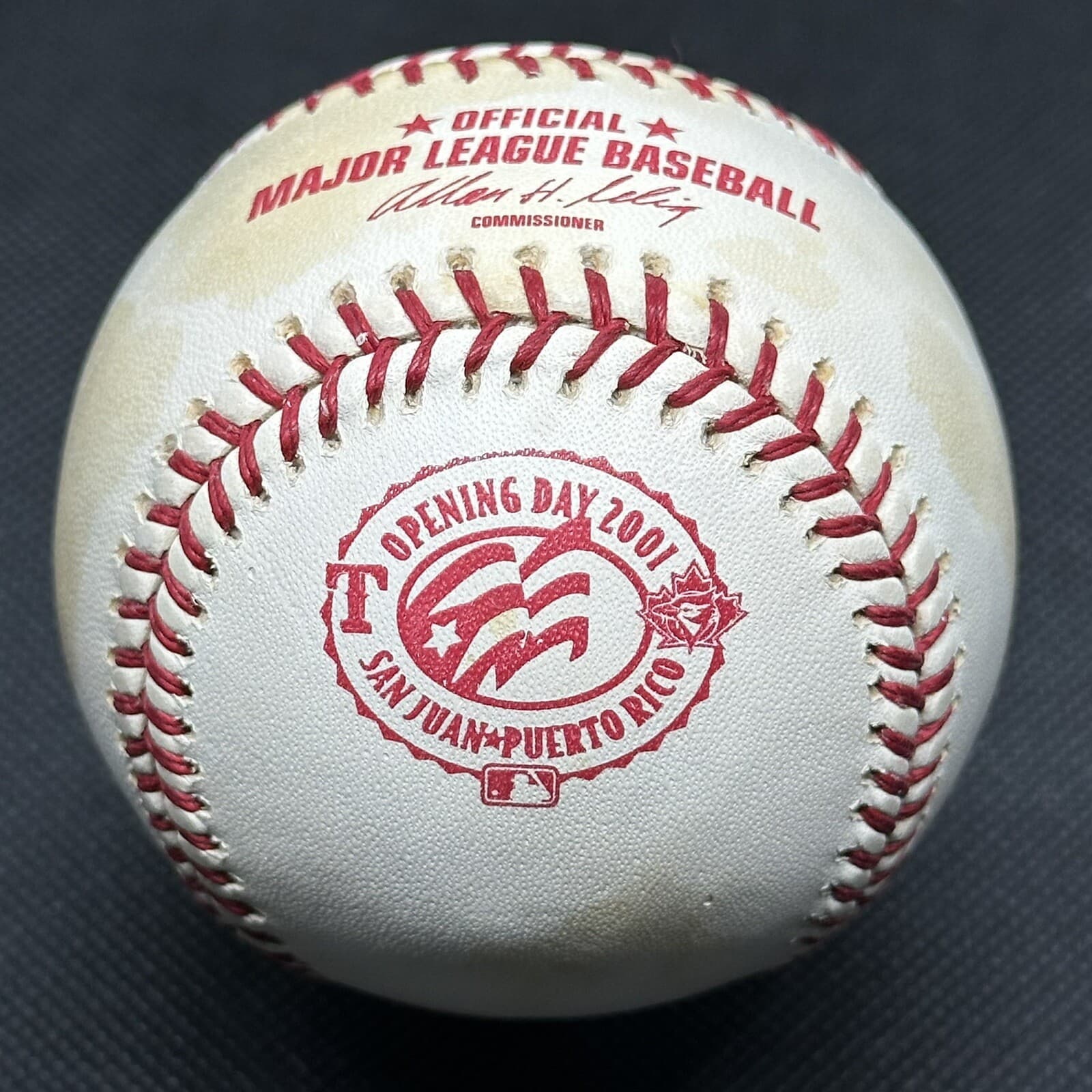 2001 Opening Day San Juan Puerto Rico Rawlings Official Logo Baseball Commem 