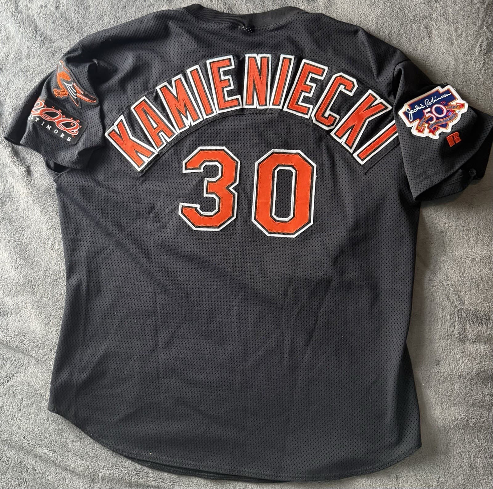 Scott Kamieniecki 1997 Baltimore Oriole Game Used Jersey 200th Patch Jackie - image 2