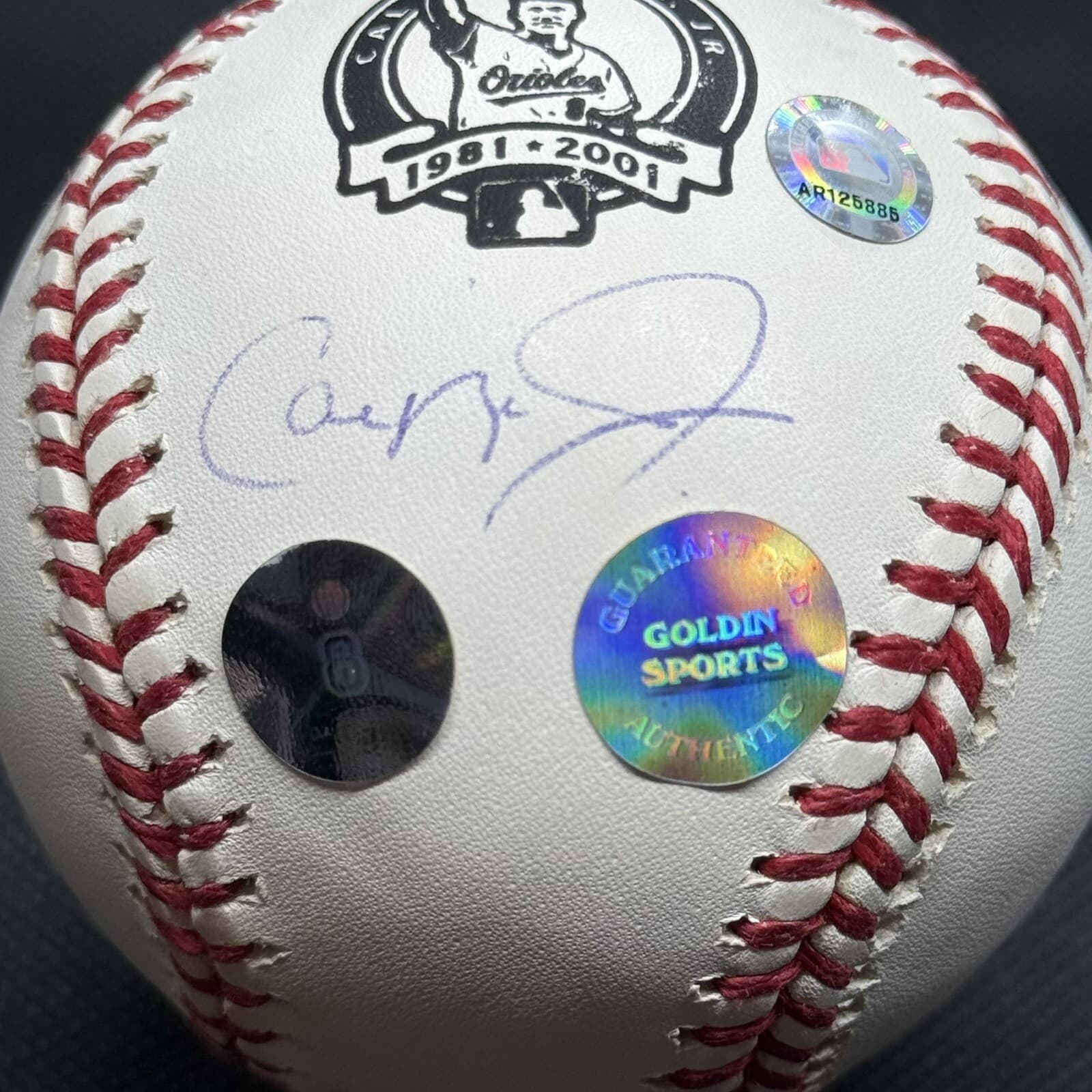 Cal Ripken Jr Signed Retirement Logo Baseball MLB COA HOF Orioles - image 2