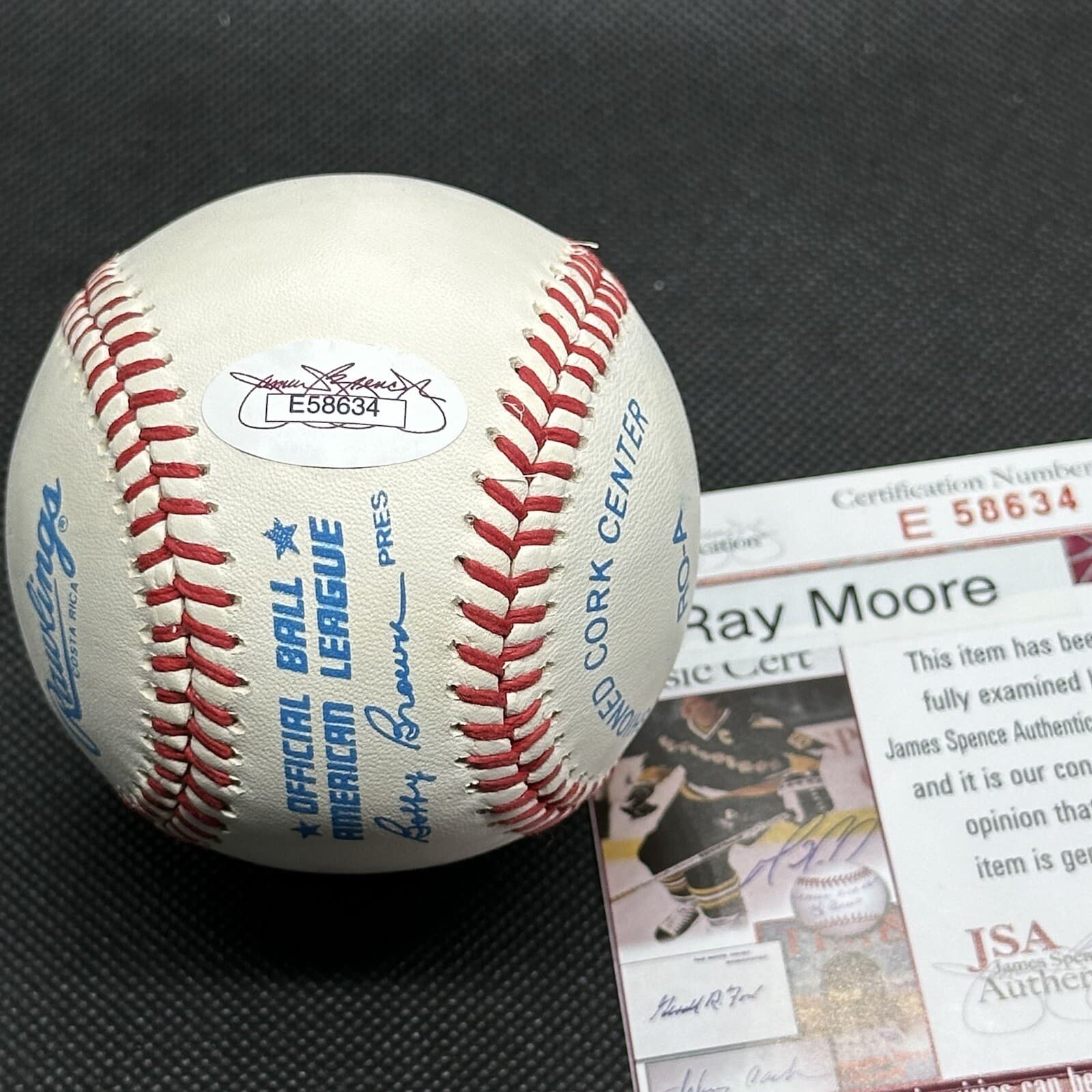 Ray Moore Signed Baseball JSA COA 1952 Brooklyn Dodgers LA Orioles - image 2