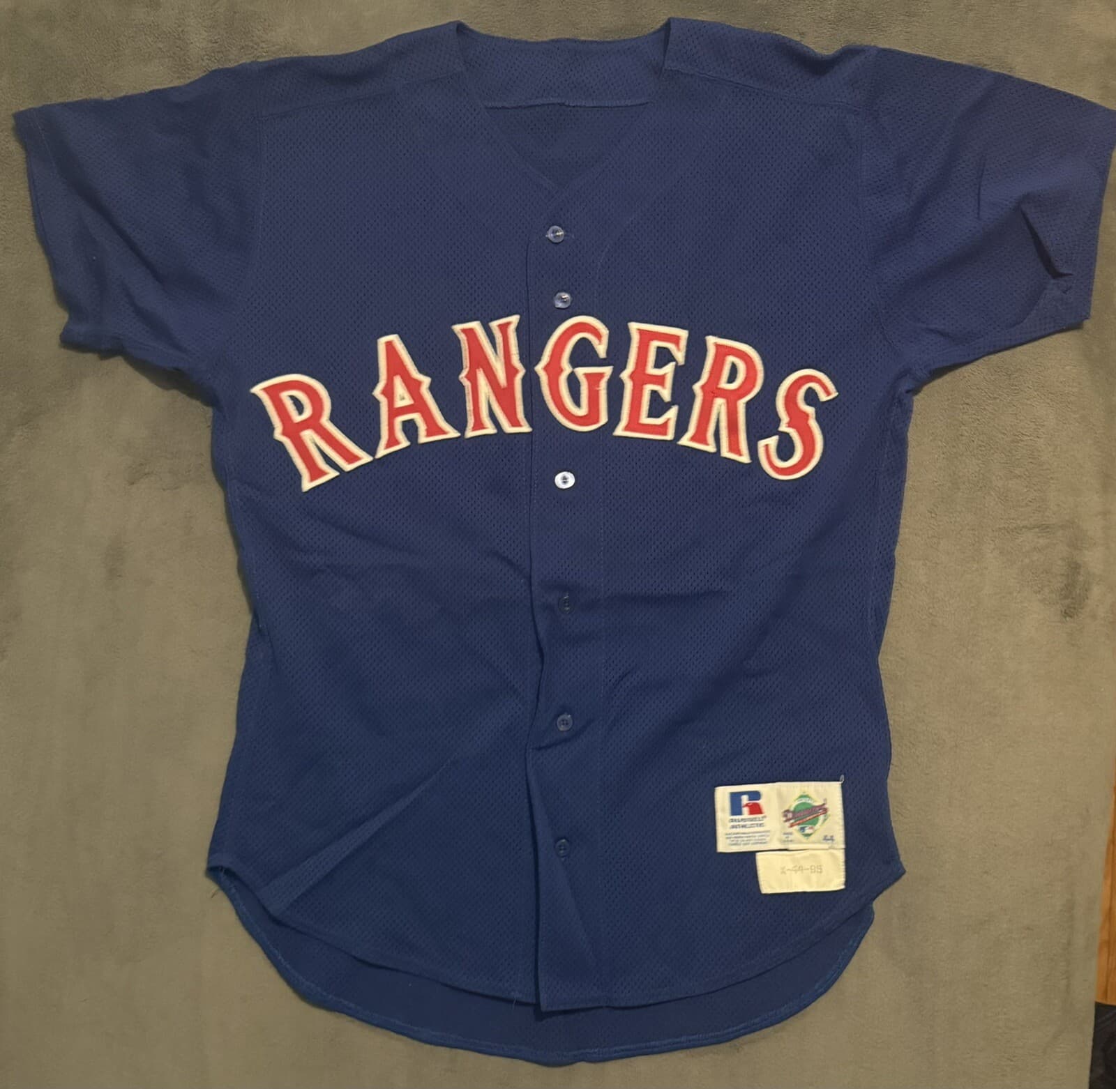 1995 Rudy Jaramillo Game Used Texas Rangers Jersey BP 