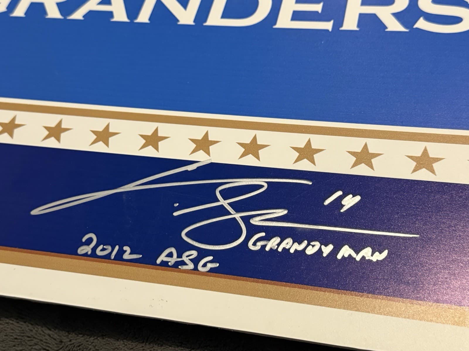 Curtis Granderson Signed 2012 All Star Game Game Used Name Card HUGE! Yankees - image 2