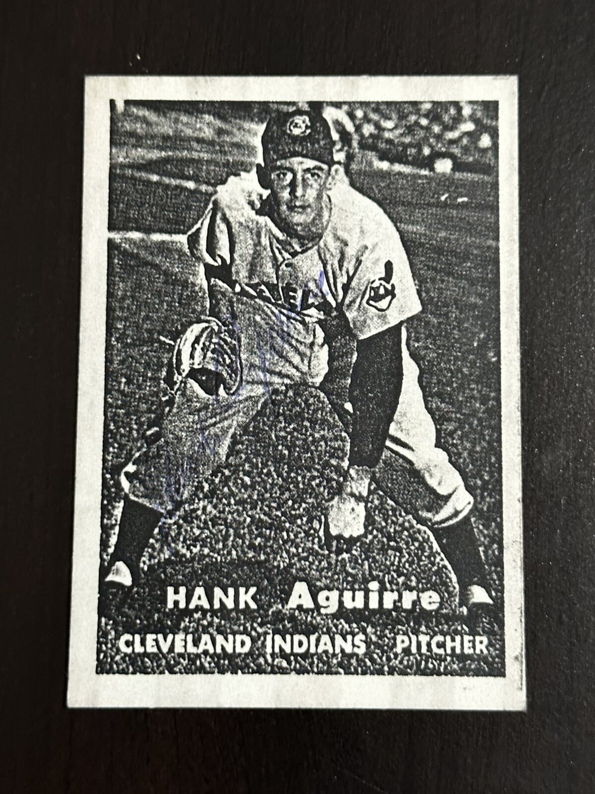 Hank Aguirre Signed 3x4 Photo Cleveland Indians Tigers Dodgers Cubs Topps Card