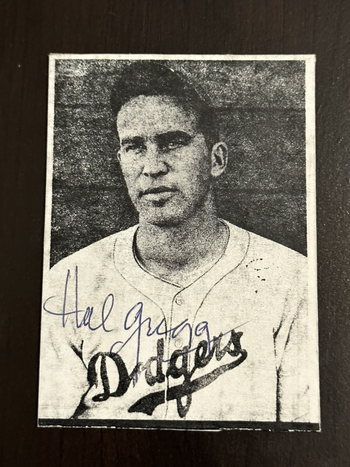 Hal Gregg Signed 3x4 Photo Brooklyn Dodgers Pittsburgh Pirates New York Giants