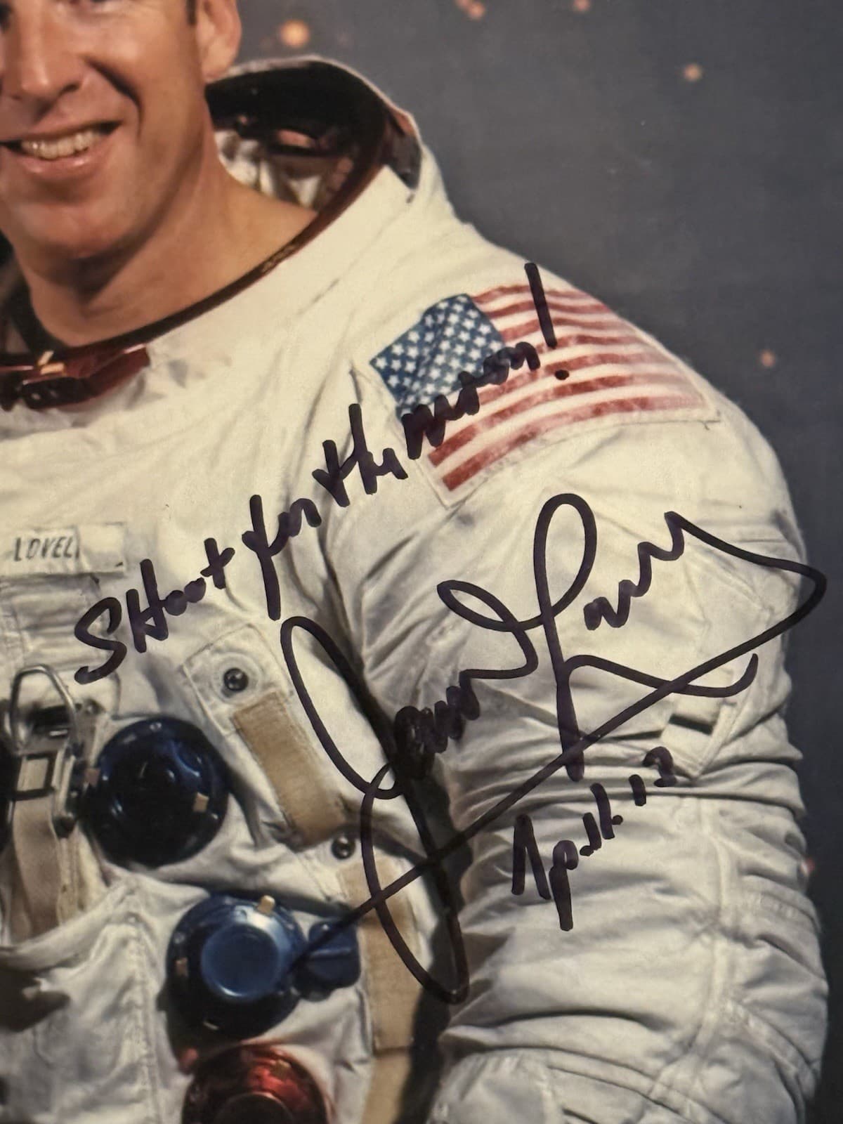Astronaut Jim Lovell Signed 8x10 Photo Apollo 13 Shoot For The Moon BAS COA - image 2