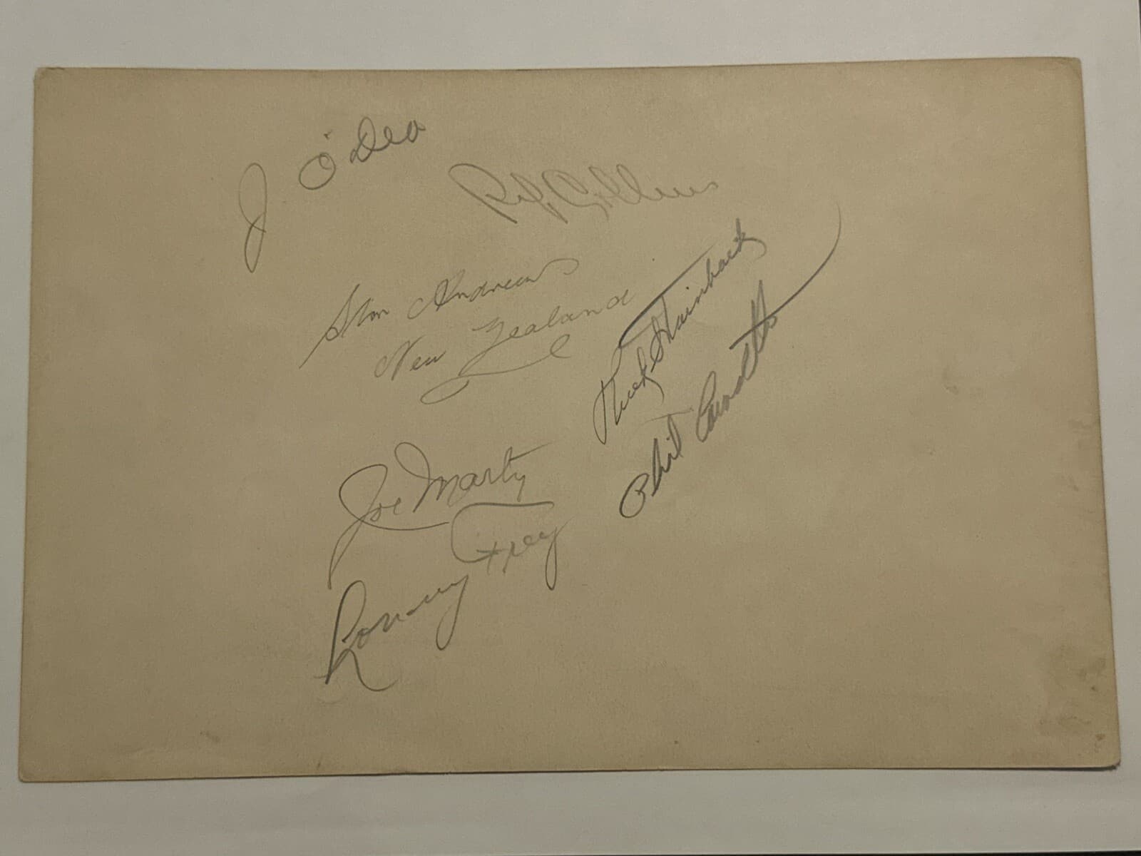 Cubs Multi Signed 6x9 Photo JSA LOA Frey, Stainback, Cavaretta, O'dea, Marty 