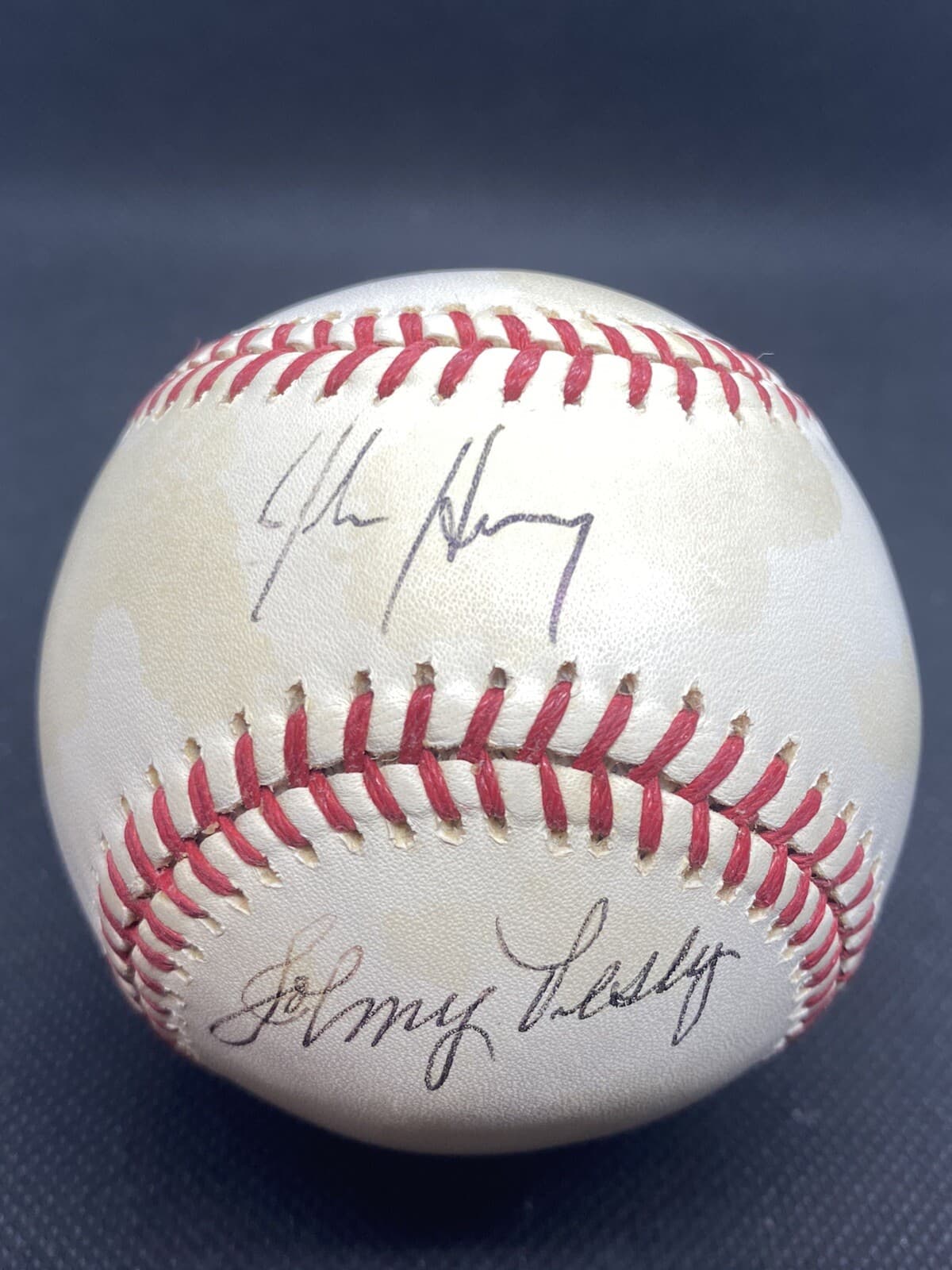 John Henry Johnny Pesky Signed Baseball Boston Red Sox Owner