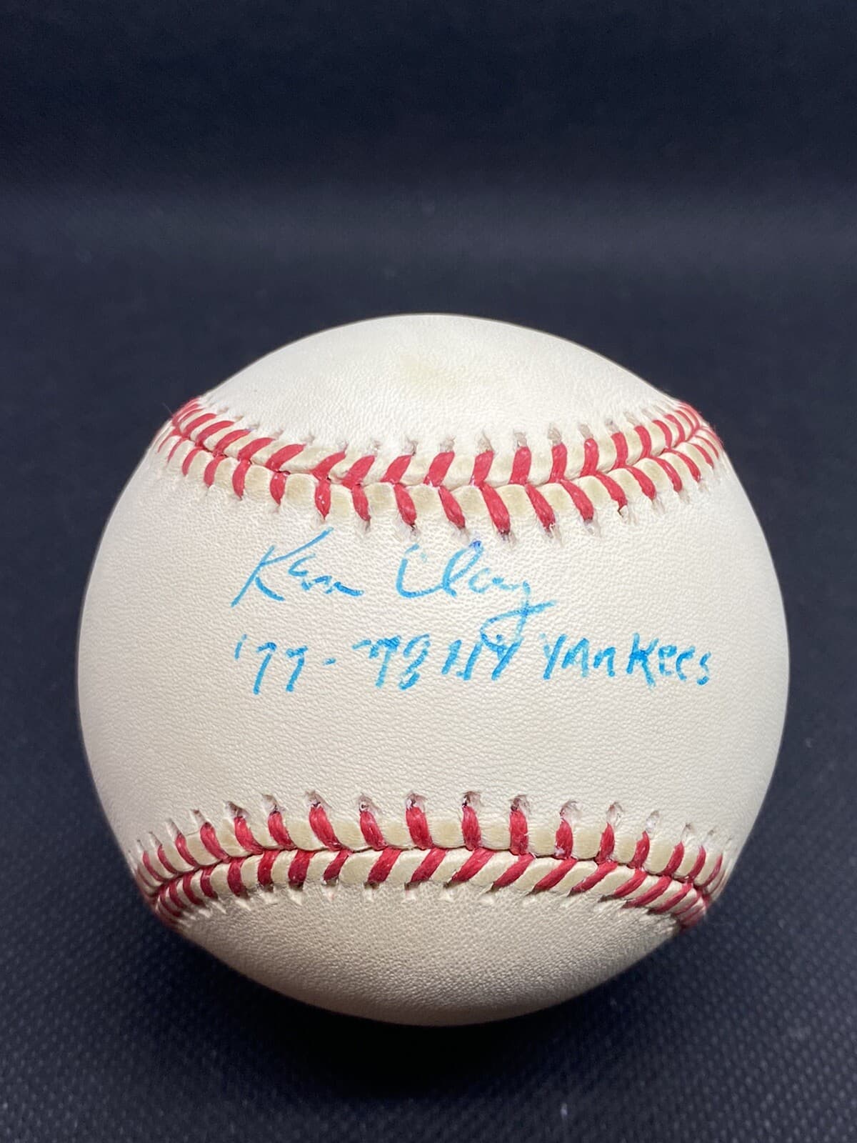 Ken Clay 77-78 NY Yankees Signed Baseball Stacks of Plaques COA New York