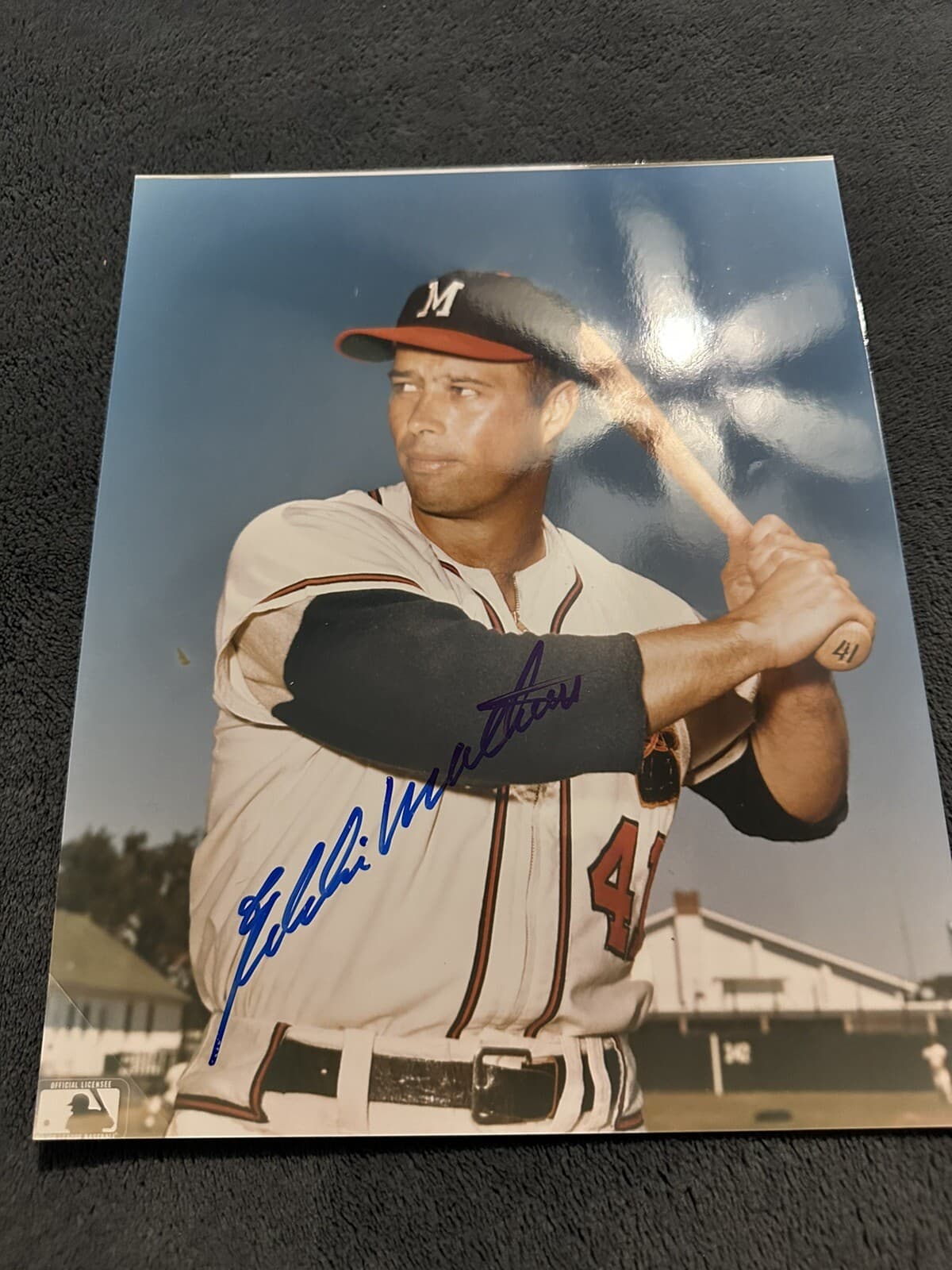 Eddie Mathews Signed 8x10 Photo Atlanta Braves Milwaukee HOF