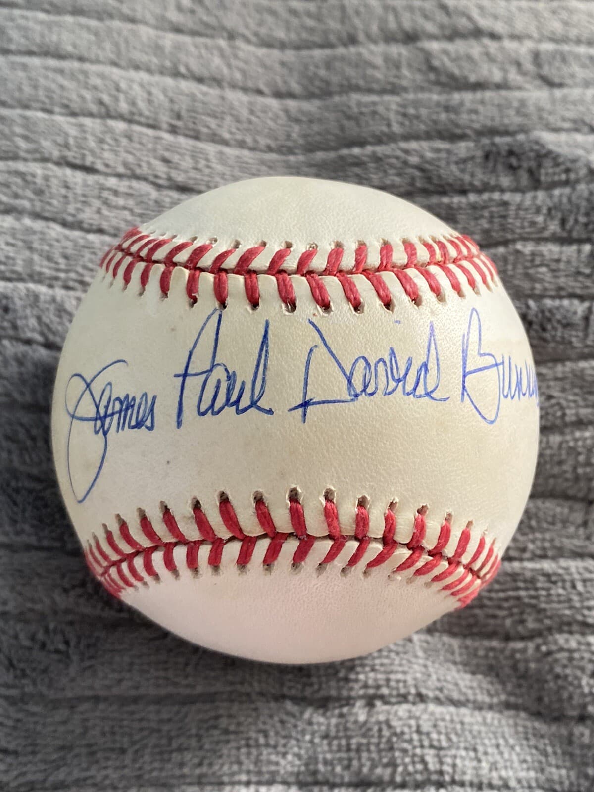 James Paul David Bunning Full Name Signed Baseball Beckett COA Phillies Jim