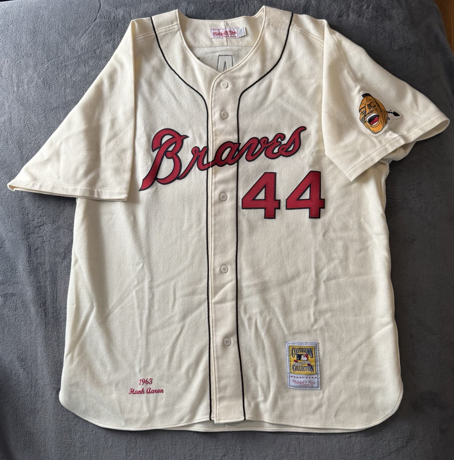 Hank Aaron Atlanta Braves Authentic Mitchell & Ness Jersey Size 52 XXL 1963