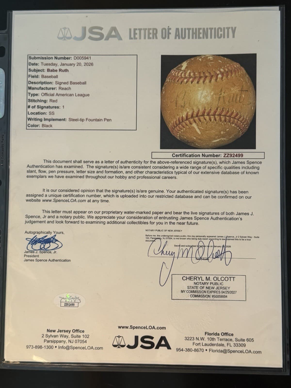 Babe Ruth Signed Baseball JSA LOA New York Yankees HOF BOLD HUGE AUTO! - image 9