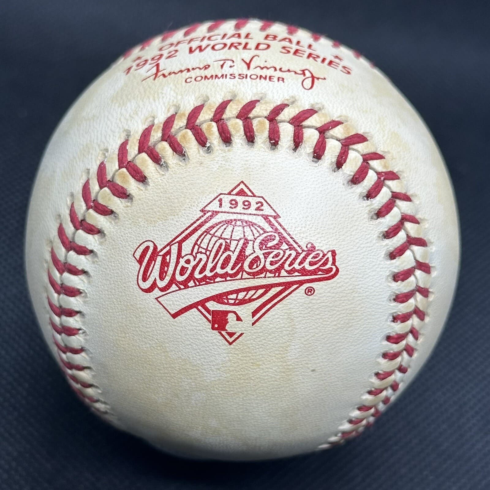 1992 World Series Rawlings Official Logo Baseball Commem FAY VINCENT VARIATION