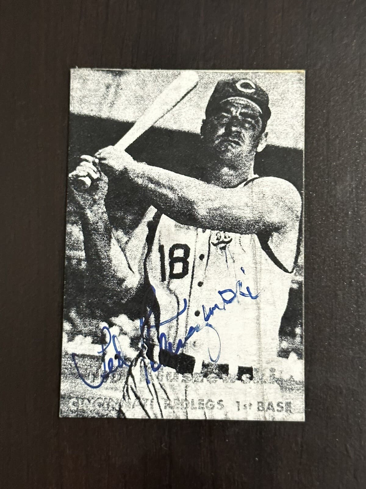 Ted Kluszewski Signed 3x4 Photo Cincinnati Reds White Sox Pirates Reds HOF Topps