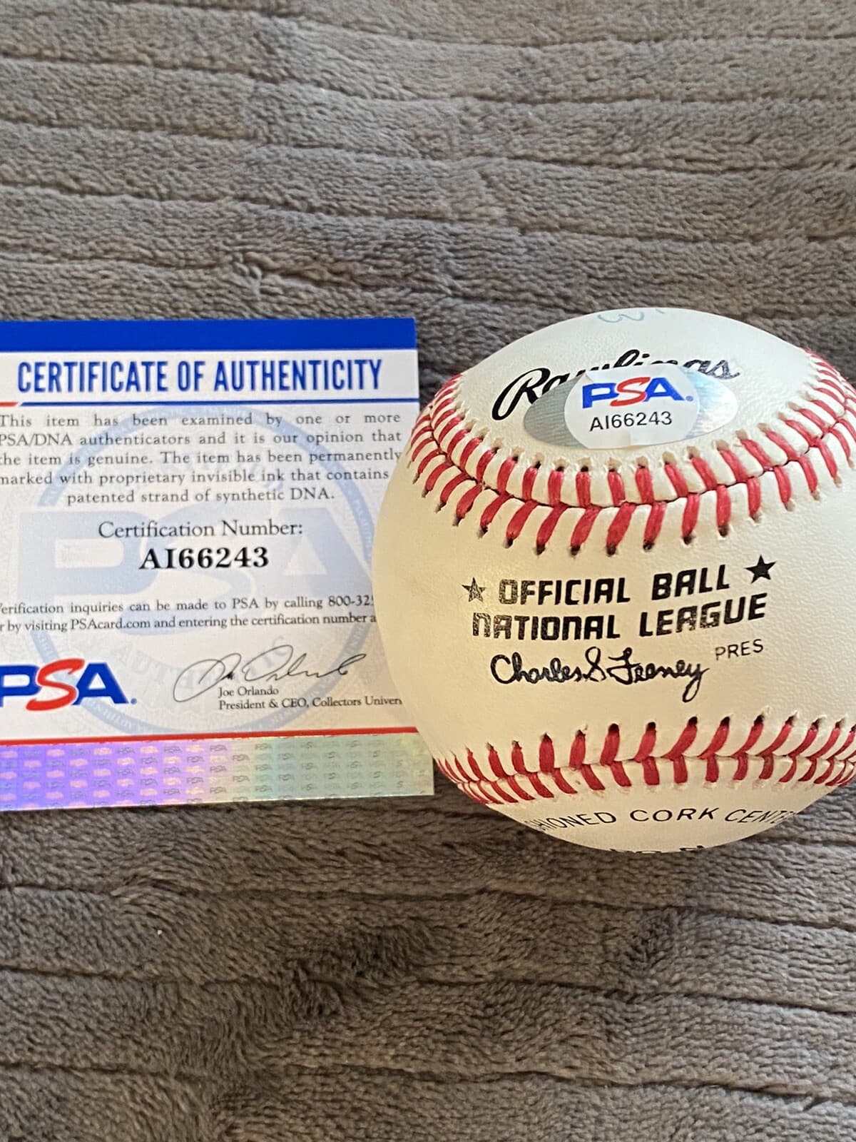 RARE Carl Furillo Signed Baseball Inscribed 344 BA 1953 Brooklyn Dodgers PSA COA - image 4