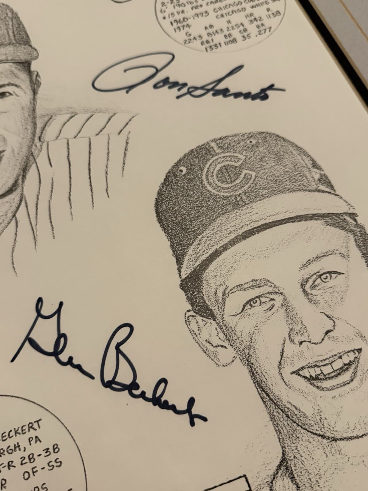 Ron Santo Glenn Beckert Signed 11x14 Photo Matted Lithograph Cubs HOF JSA LOA - image 2