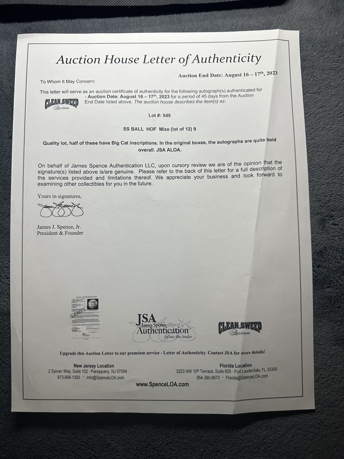 Johnny Mize Signed Baseball JSA LOA New York Yankees Giants St Louis Cardinals - image 4