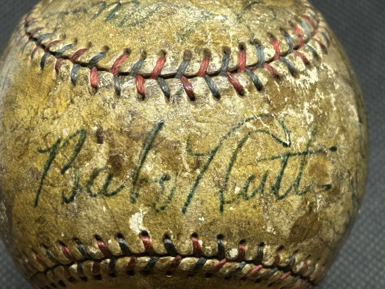 BOLD Babe Ruth Lou Gehrig Signed Baseball PSA LOA 1932 World Champ Yankees Team - image 2