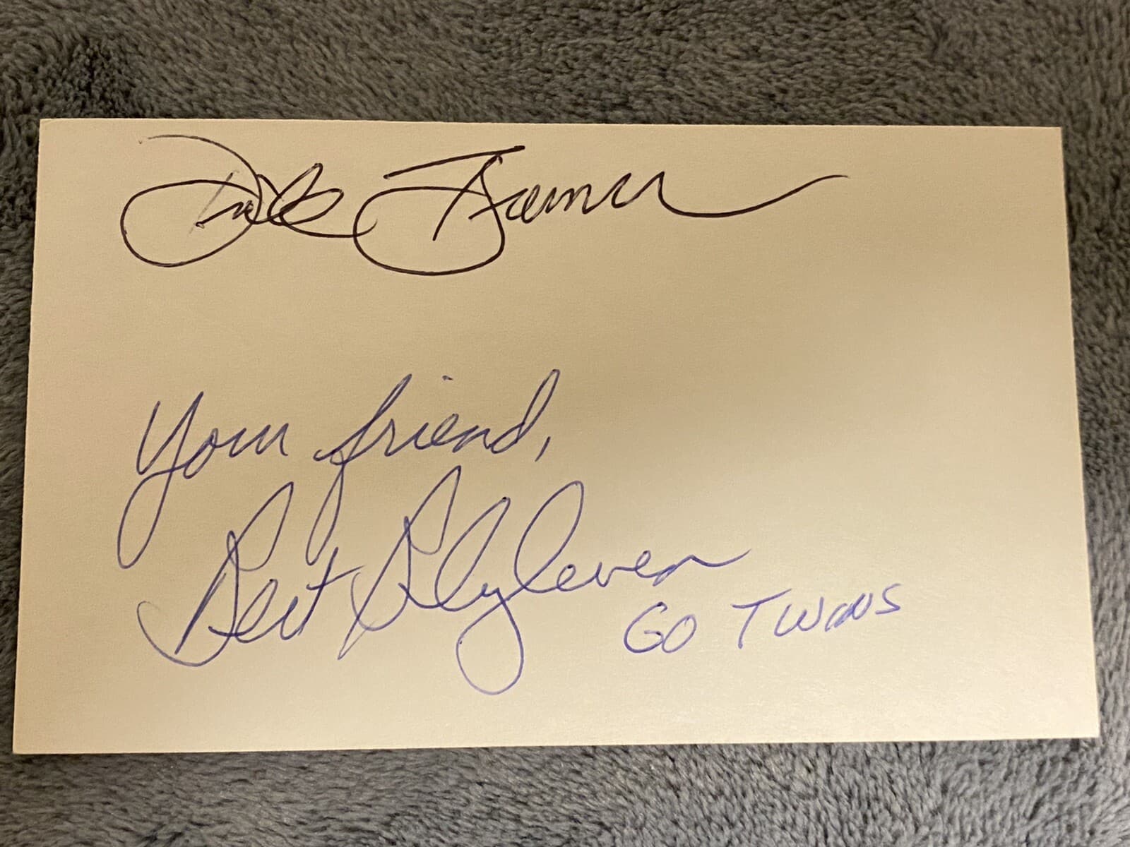 Dick Bremer Bert Blyleven Signed Index Card Broadcaster JSA LOA Minnesota Twins