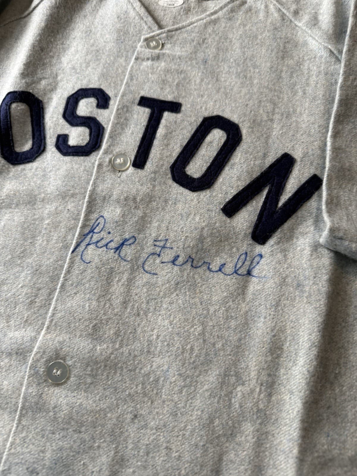 Rick Ferrell Signed Vintage Boston Red Sox Jersey Baseball JSA COA HOF - image 2